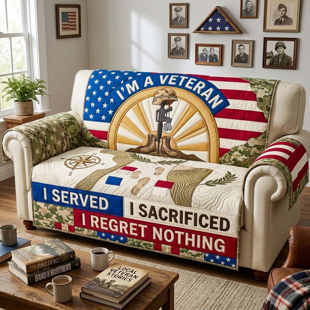 I Served I Sacrificed Qulited Sofa Cover Proud Service Couch Cover Home Decor Ideas