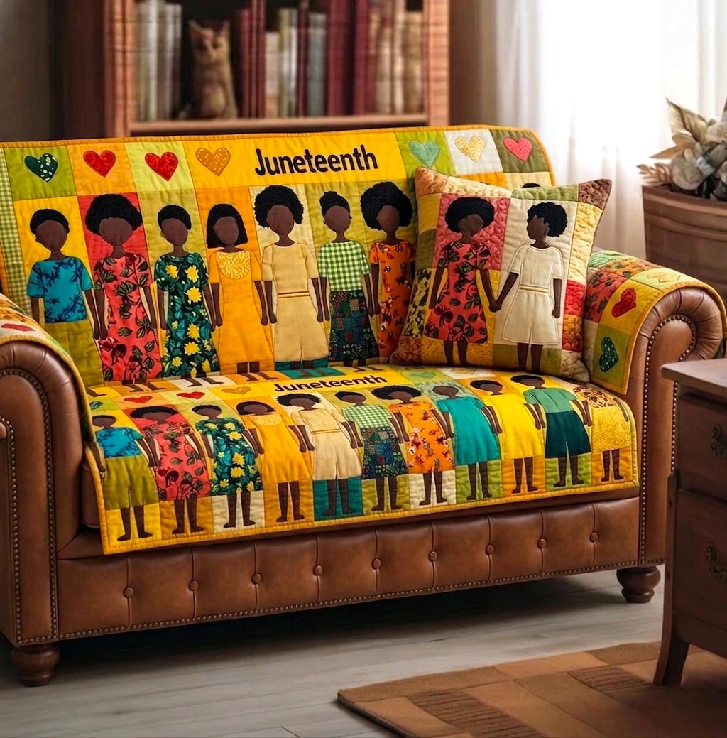 Juneteenth Quilted Sofa Cover Juneteenth Pride Couch Cover Cute Room Decor Finds