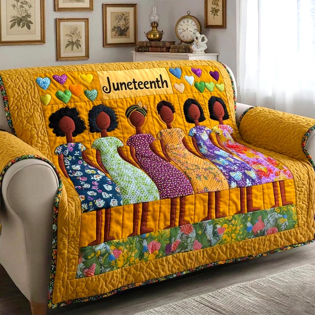 Juneteenth Quilted Sofa Cover Juneteenth Spirit Couch Cover Unique Home Decor Finds