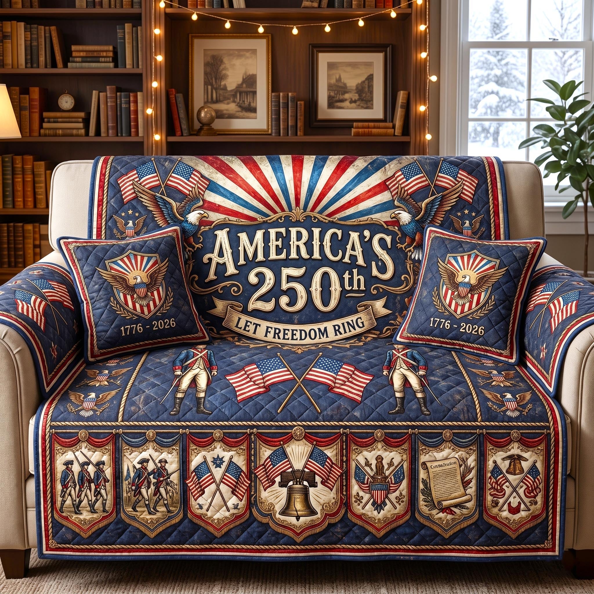 Legacy Stars Quilted Sofa Cover Legacy Pride Couch Cover Room Lover Gift