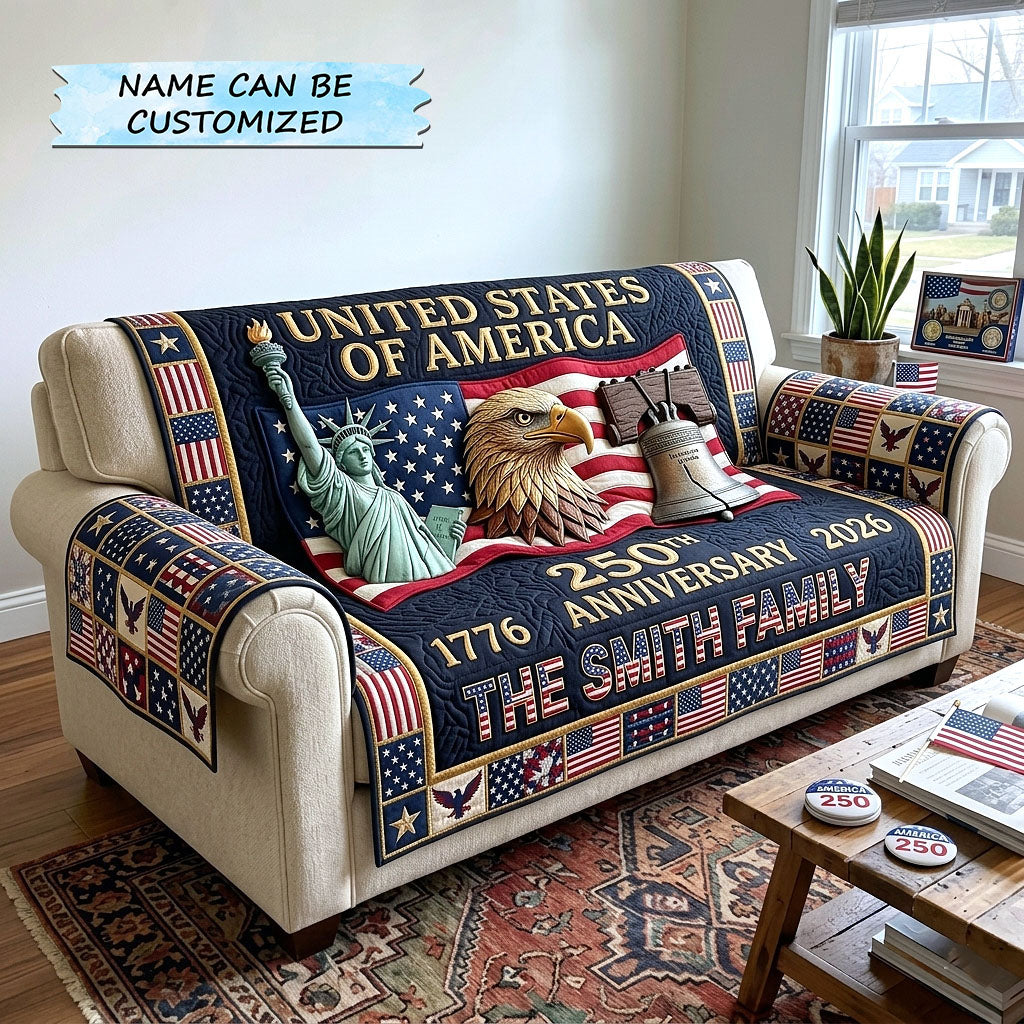 Liberty Legacy Quilted Sofa Cover Festive Liberty Couch Cover Gift For Room Decor
