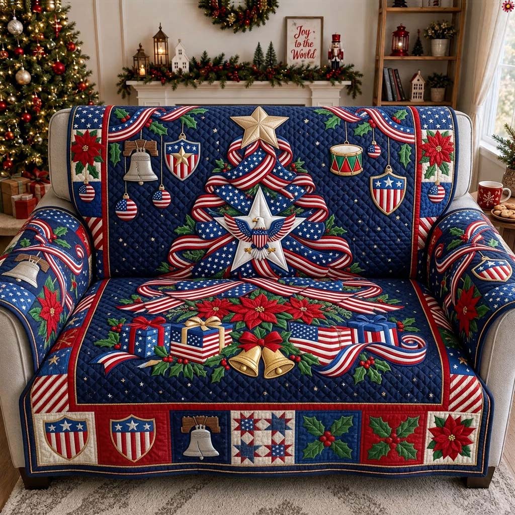 Liberty Ribbon Tree Quilted Sofa Cover Liberty Spirit Couch Cover Gift For House Lover