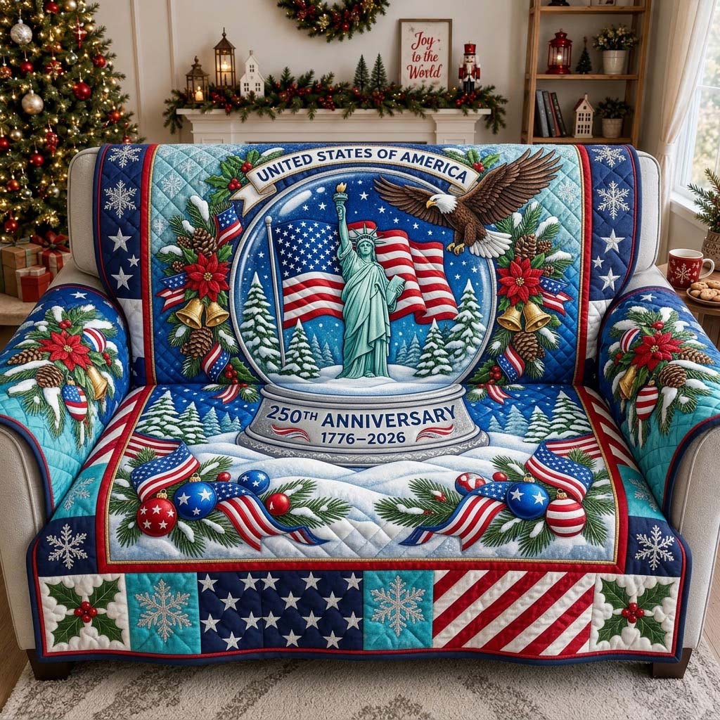 Liberty Snowglobe 250 Quilted Sofa Cover Liberty Pride Couch Cover Trendy Room Decor Gifts