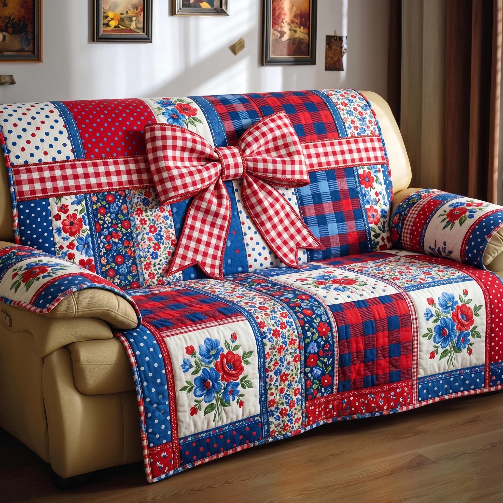 Liberty Threads Quilted Sofa Cover Liberty Heritage Couch Cover House Lover Gift