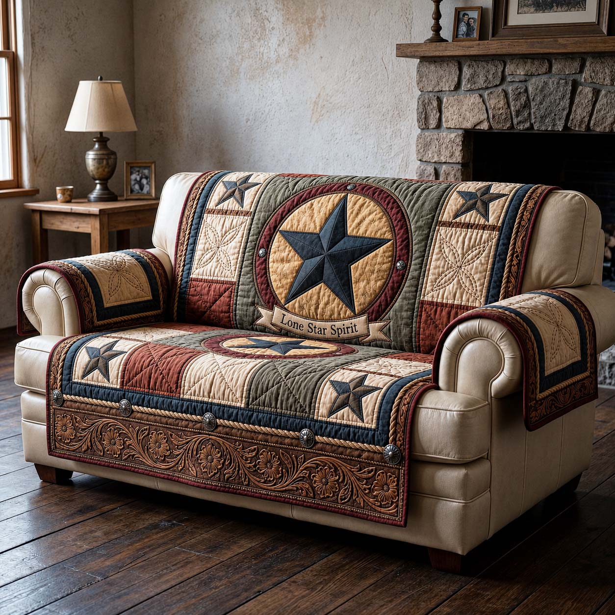 Lone Spirit Quilted Sofa Cover Rustic Lone Couch Cover Home Decor Ideas