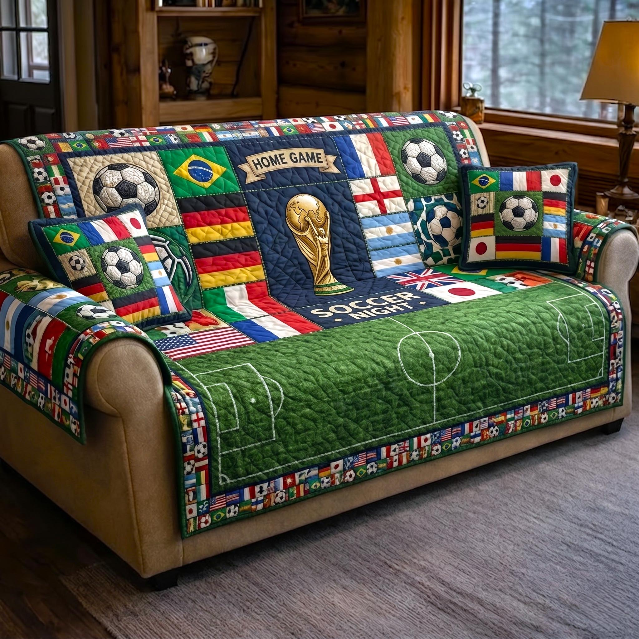 Match Day Quilted Sofa Cover Match Day Couch Cover Trendy Room Decor Gifts