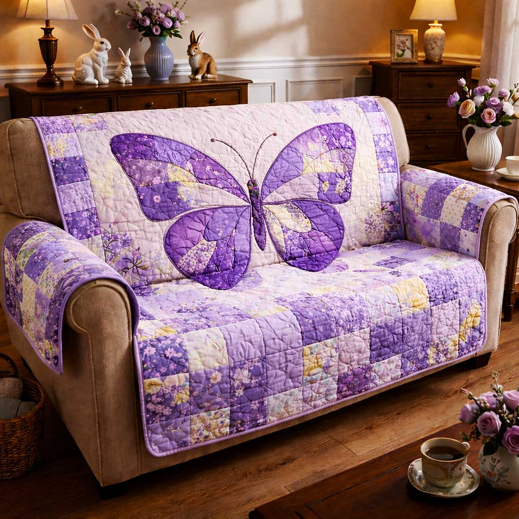 Meadow Bloom Quilted Sofa Cover Meadow Bloom Couch Cover New Gift