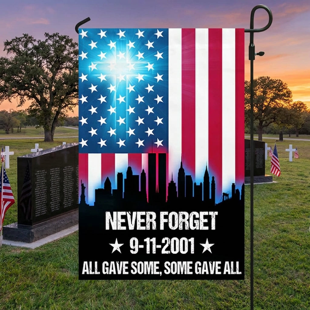 Memorial Day September 11th Flag Never Forget 911 Memorial Flag American Tragedy Memorial Gift