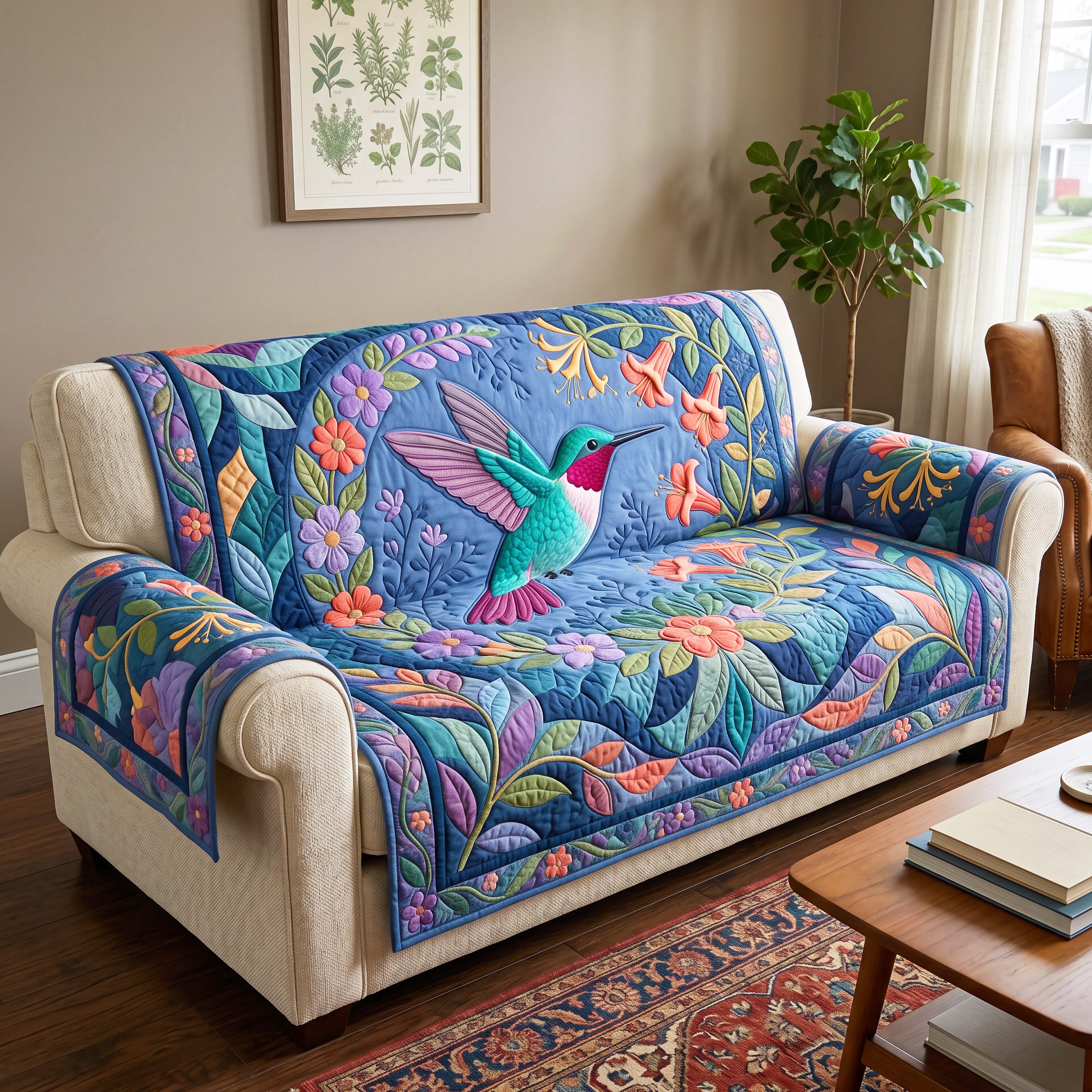 Midnight Nectar Quilted Sofa Cover Vintage Midnight Couch Cover Best Housewarming Gift Ideas
