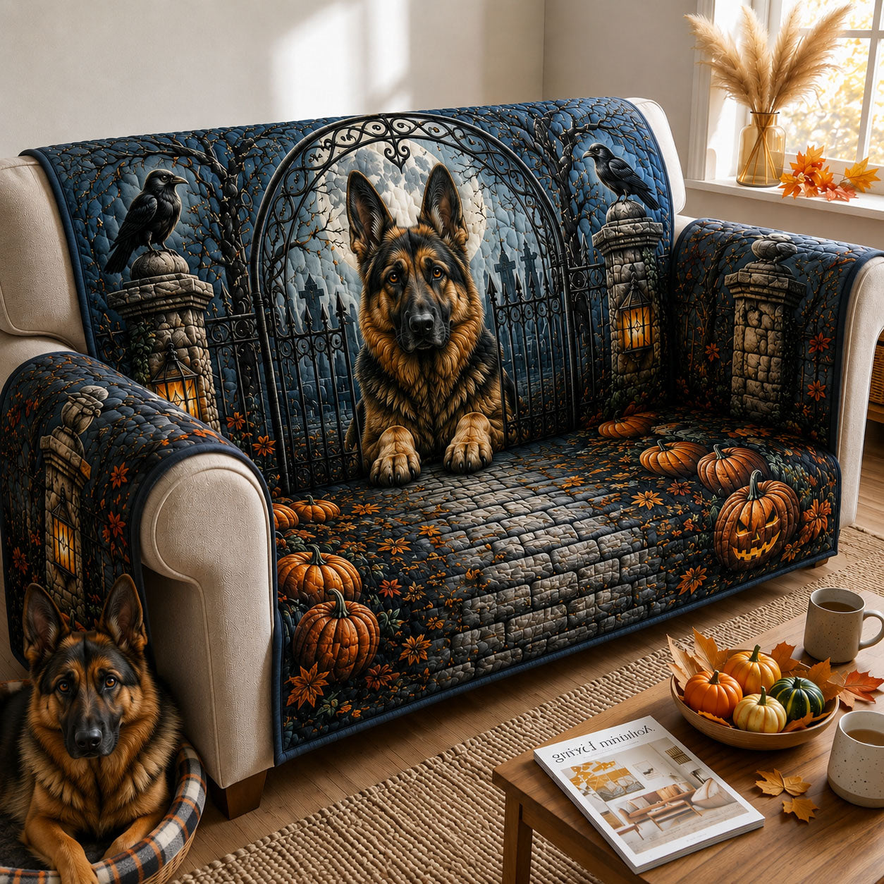 Moonlit Gatekeeper Quilted Sofa Cover Moonlit Magic Couch Cover Great Home Decor Finds