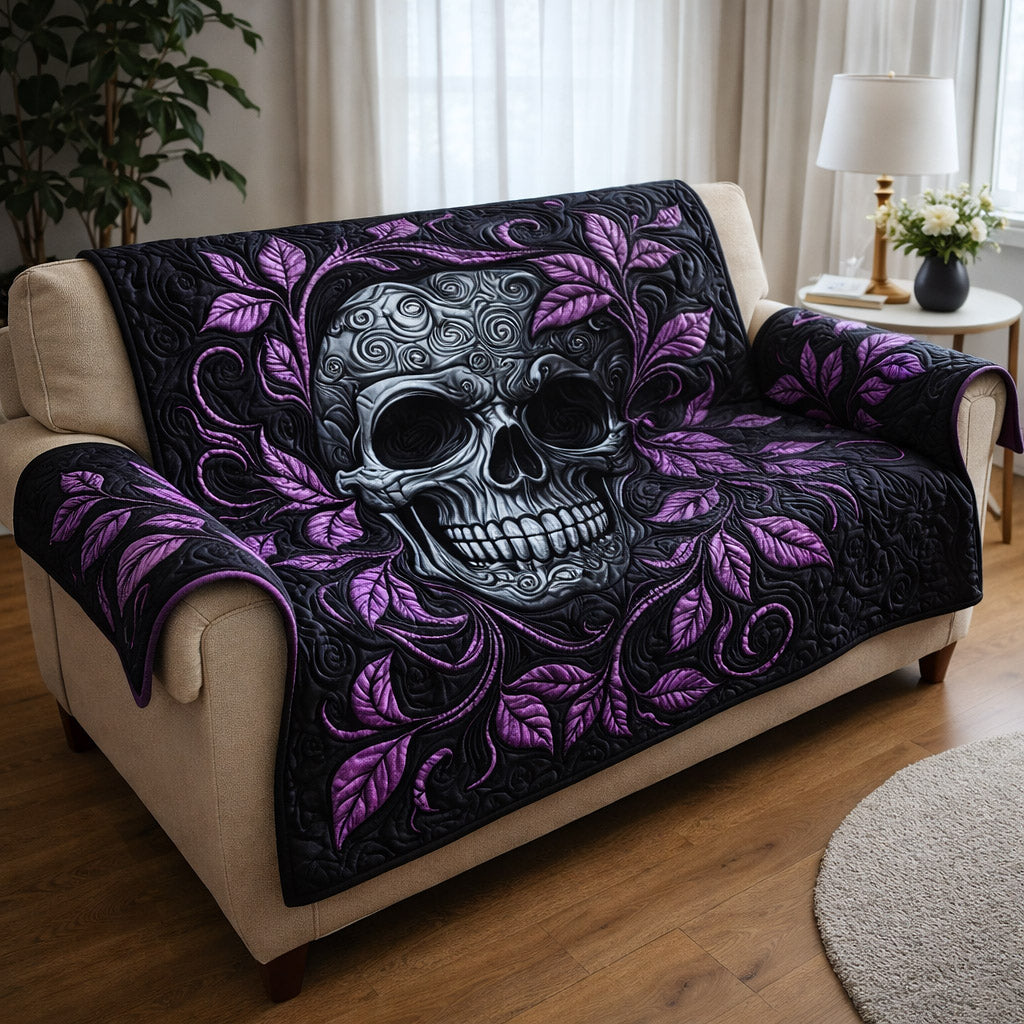 Mystique Skull Quilted Sofa Cover Skull Spirit Couch Cover Decor Gift