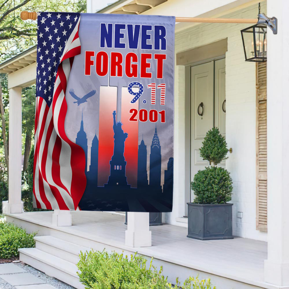 Never Forget 9 11 Flag September 11 Memorial American Flag USA History Gift