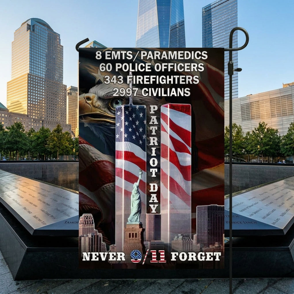 Never Forget 9 11 Patriot Day Eagle American Flag 25 Years Memorial Tribute Flag Gift