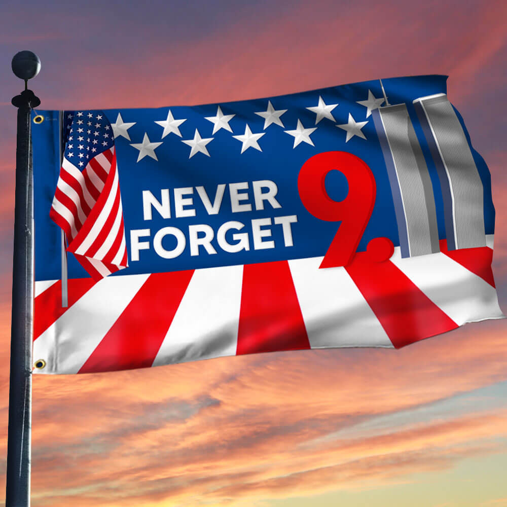 Never Forget 911 Patriot Day Flag September 11th Memorial Grommet Flag Gift Ideas