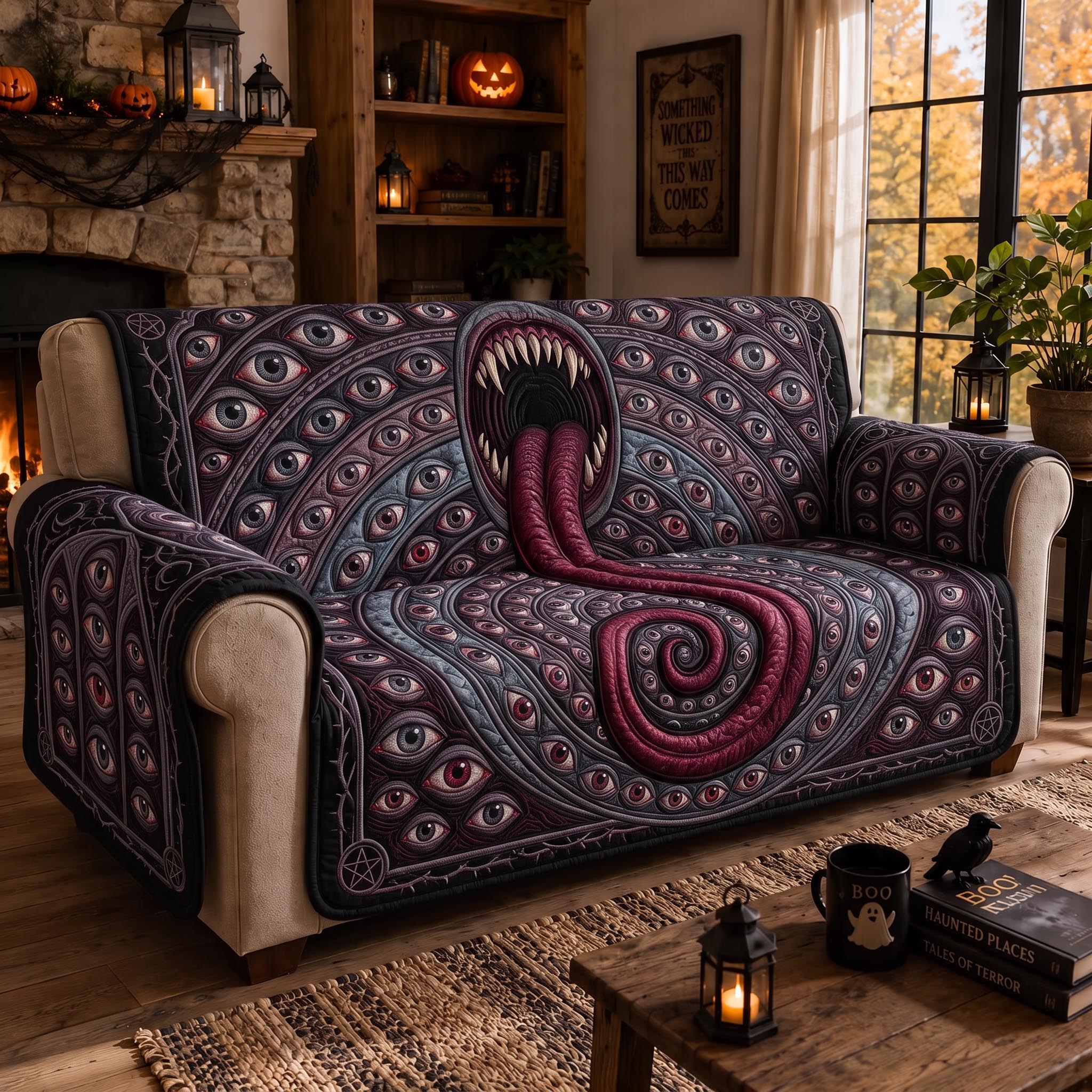 Nightmare Hollow Quilted Sofa Cover Haunted Hollow Couch Cover Cozy Living Gift Ideas