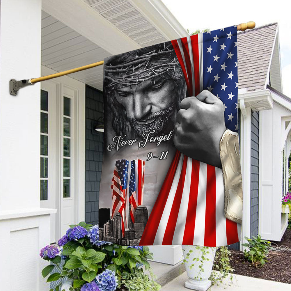 Patriot Day 911 Twin Tower Flag Never Forget God Bless Flag September 11 Gift