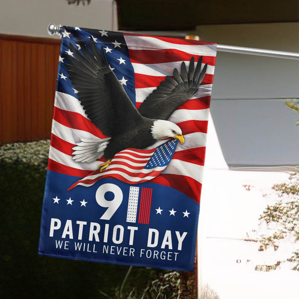 Patriot Day 911 We Will Never Forget Memorial Day Eagle Flag 2001 Remembrance Flag Home Decor