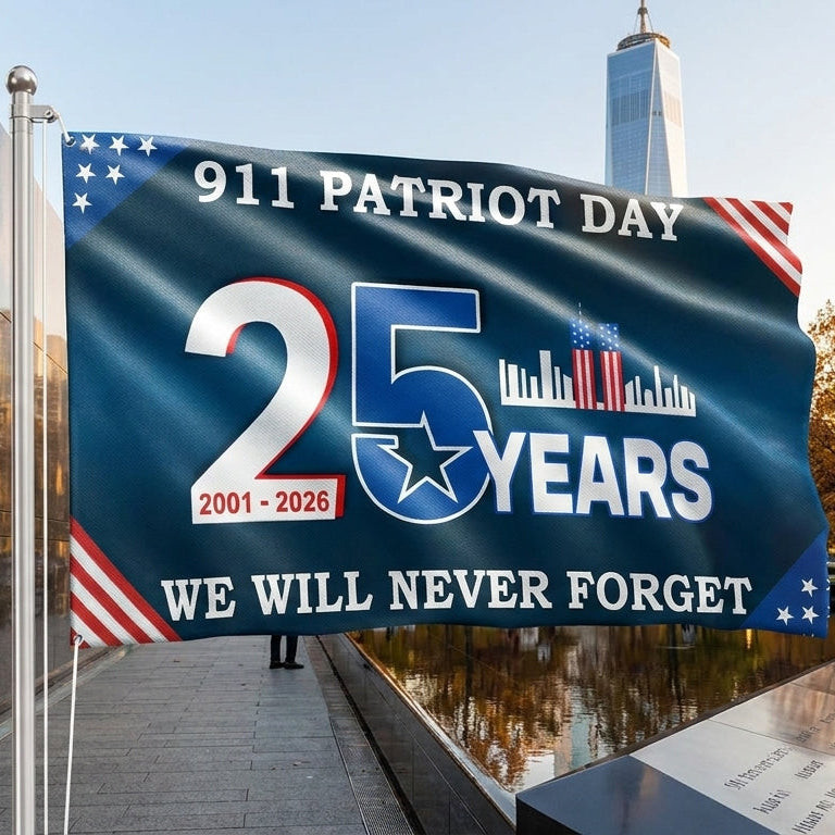 Patriot Day Flag 25th Anniversary 911 Memorial Remembrance Grommet Flag Gift Ideas