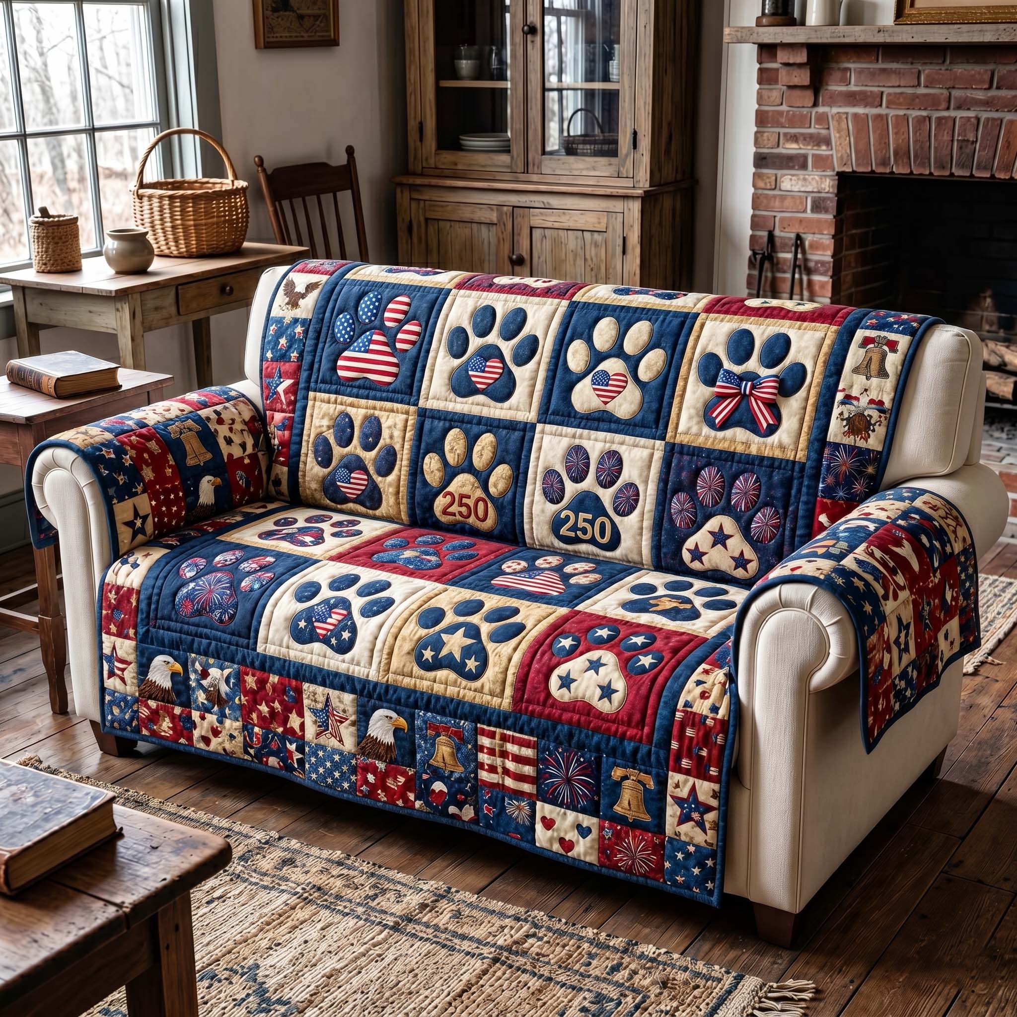 Patriotic Paws Quilted Sofa Cover Patriot Spirit Couch Cover Room Decor Ideas