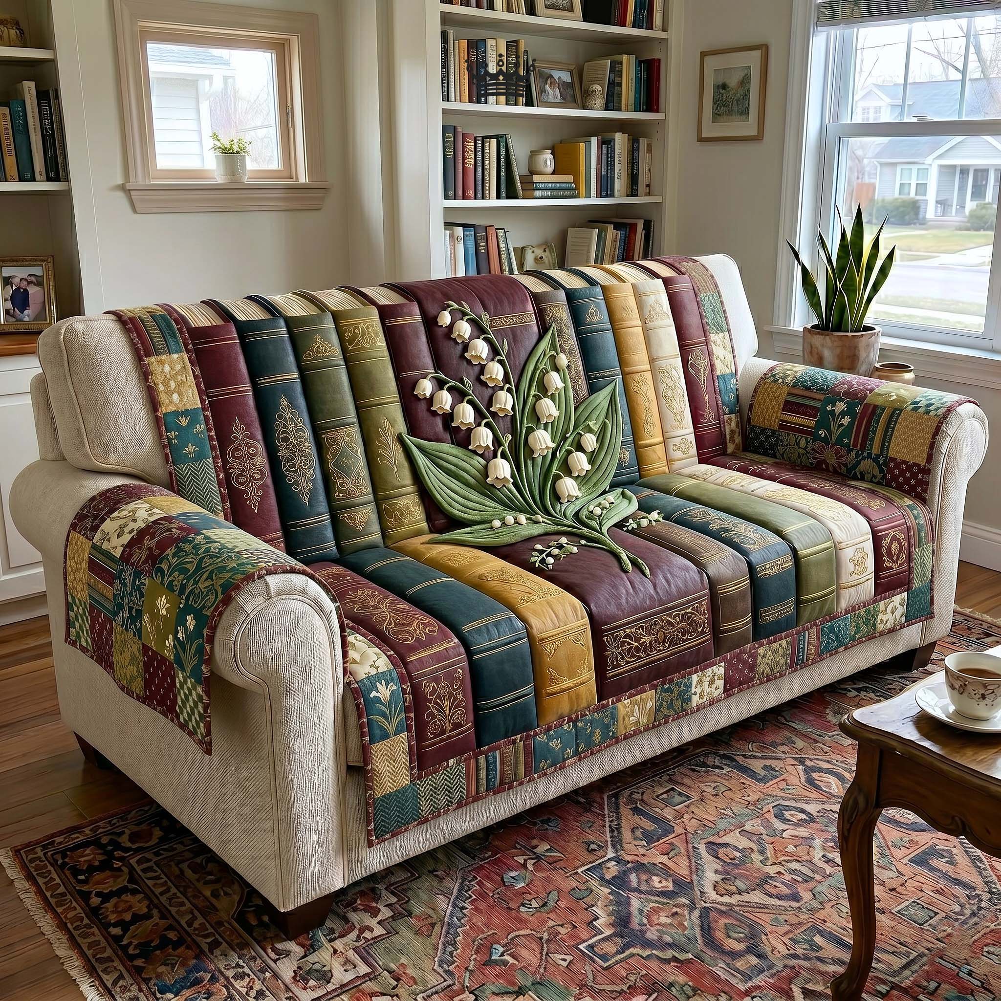 Reading Nook Quilted Sofa Cover Cozy Reading Couch Cover House Lover Gift Ideas