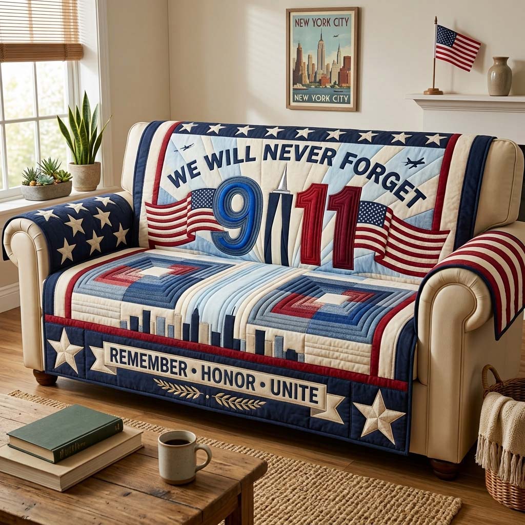 Remember Honor Unite Qulited Sofa Cover Classic Style Couch Cover Home Lover Gift