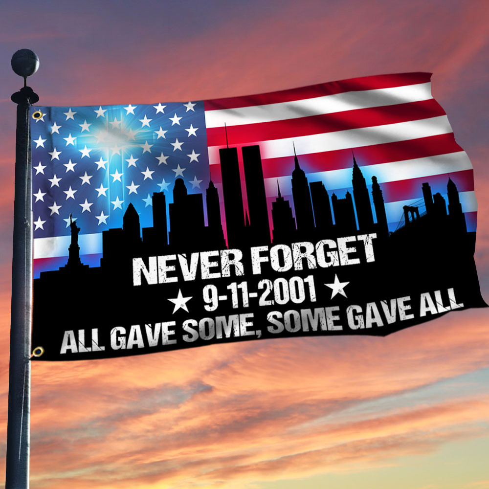 September 11th Never Forget 911 Memorial Flag 25th Anniversary Remembrance Flag Gift Ideas