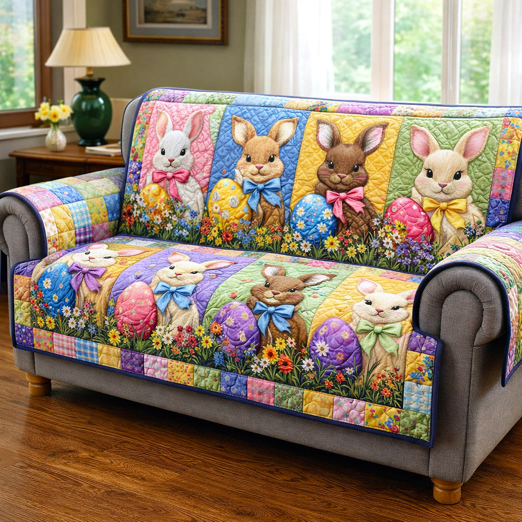 Spring Hopper Quilted Sofa Cover Spring Charm Couch Cover House Lover Gift