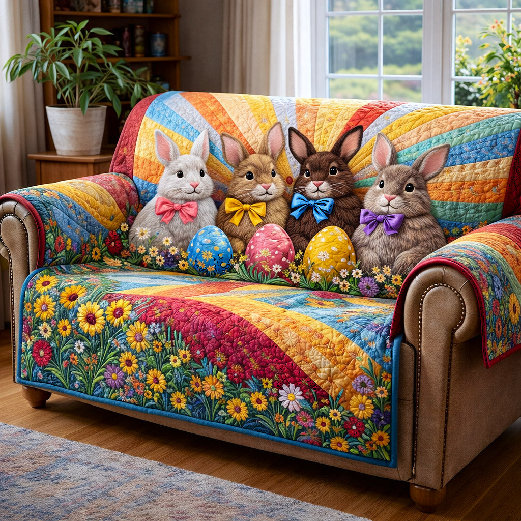 Spring Hopper Quilted Sofa Cover Spring Spirit Couch Cover Room Lover Gift