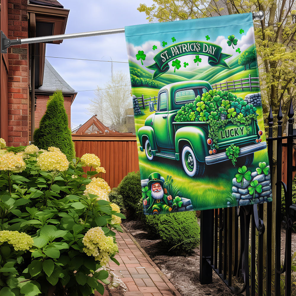 St Patrick's Day Loads Of Truck Flag Leprechaun Shamrock Patriotic Irish Festival Outdoor Decor