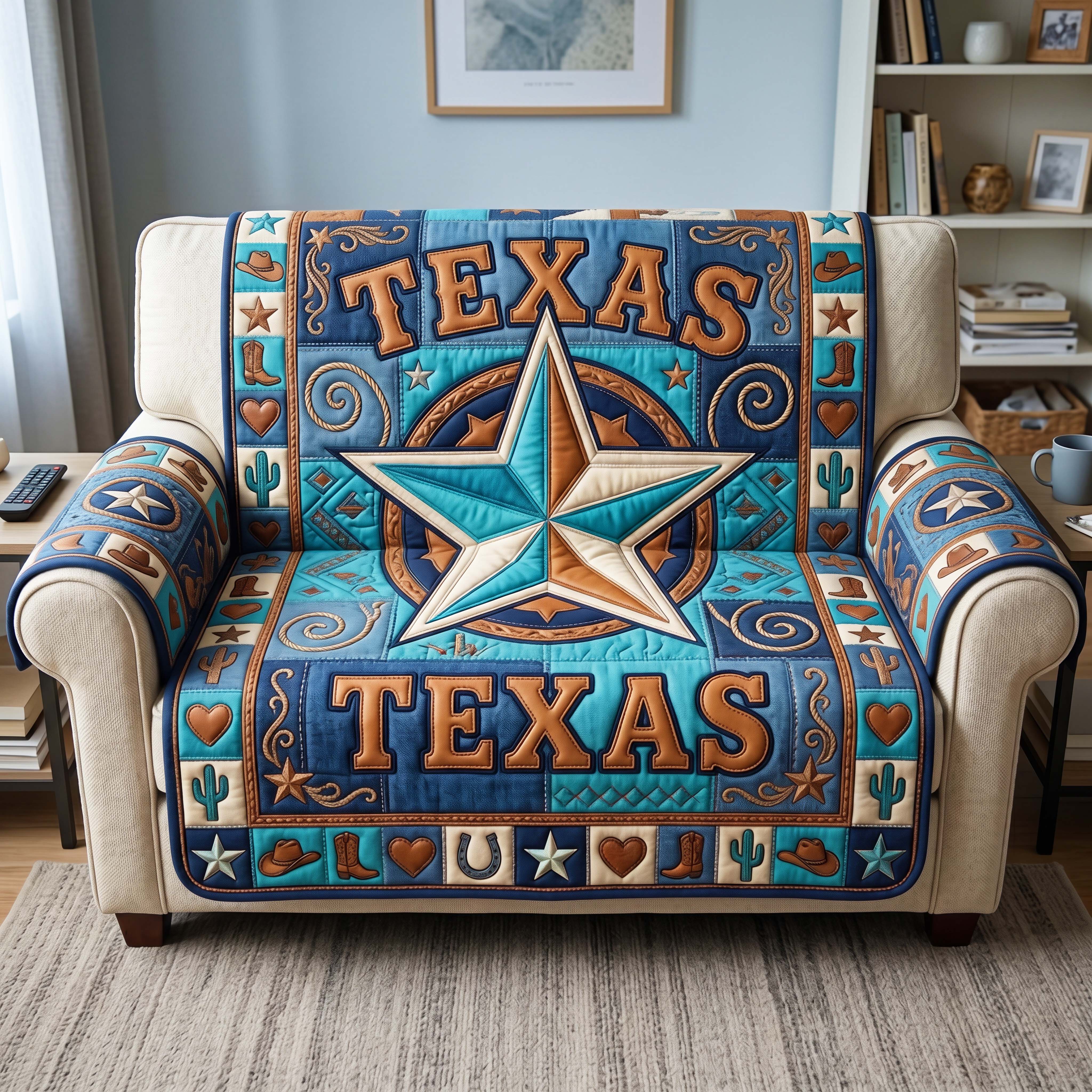 Texas Star Quilted Sofa Cover Texas Roots Couch Cover Gift For Living Room