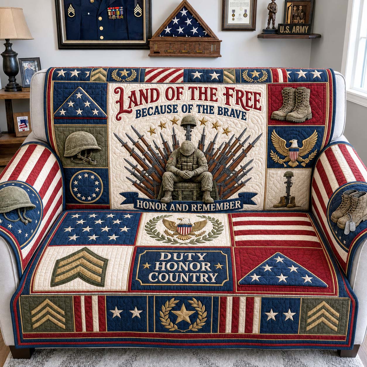 Throne of the Brave Quilted Sofa Cover Brave Throne Couch Cover Gifts For New Homes