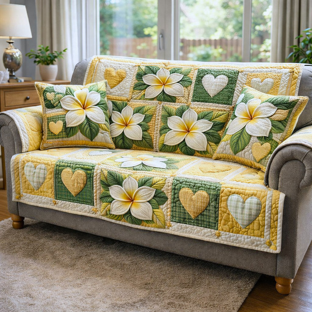 Tropical Bloom Quilted Sofa Cover Tropical Escape Couch Cover New Home Gift Ideas