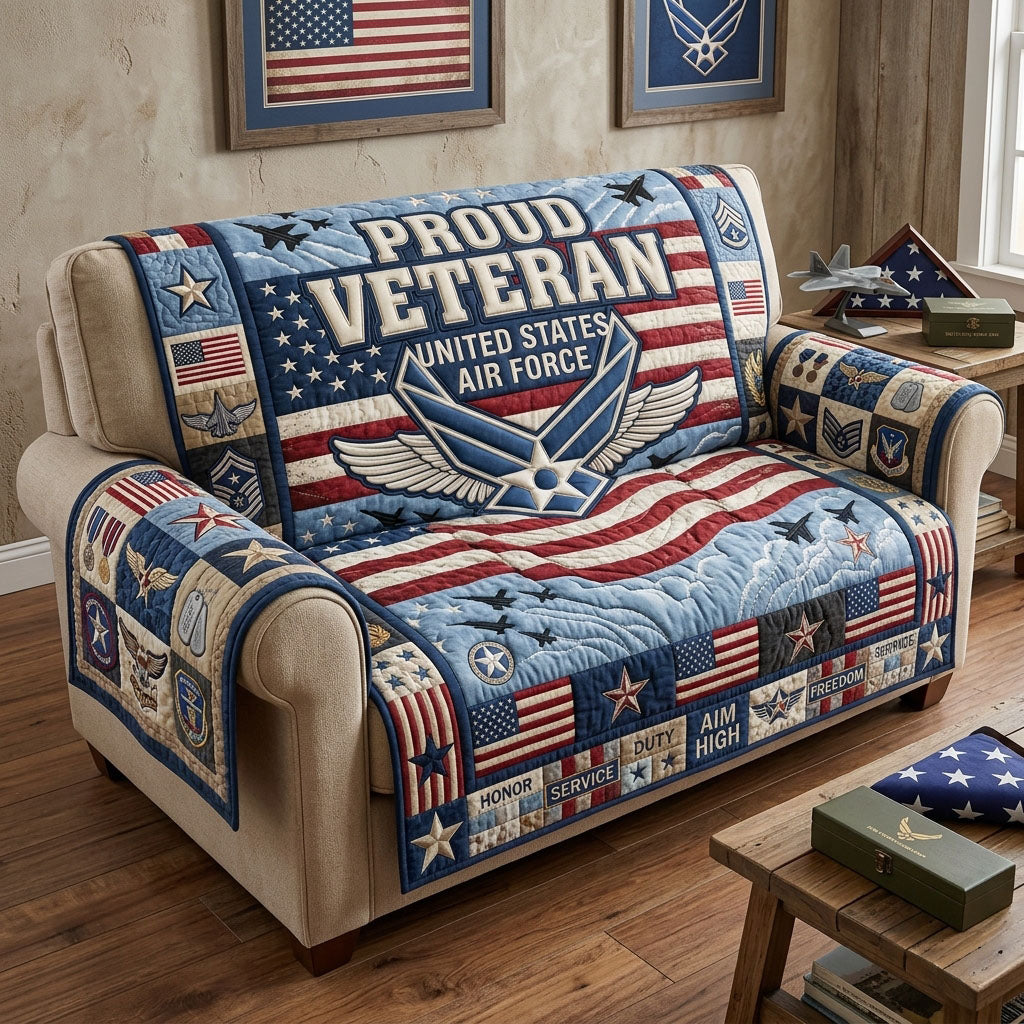 US Air Force Quilted Sofa Cover Air Force Couch Cover Gifts For Home Decor