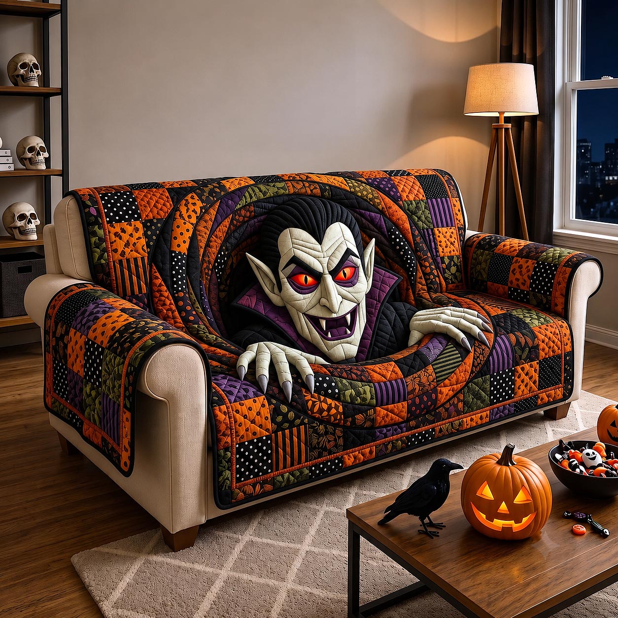 Vampire Manor Quilted Sofa Cover Vampire Manor Couch Cover Room Gift For Her