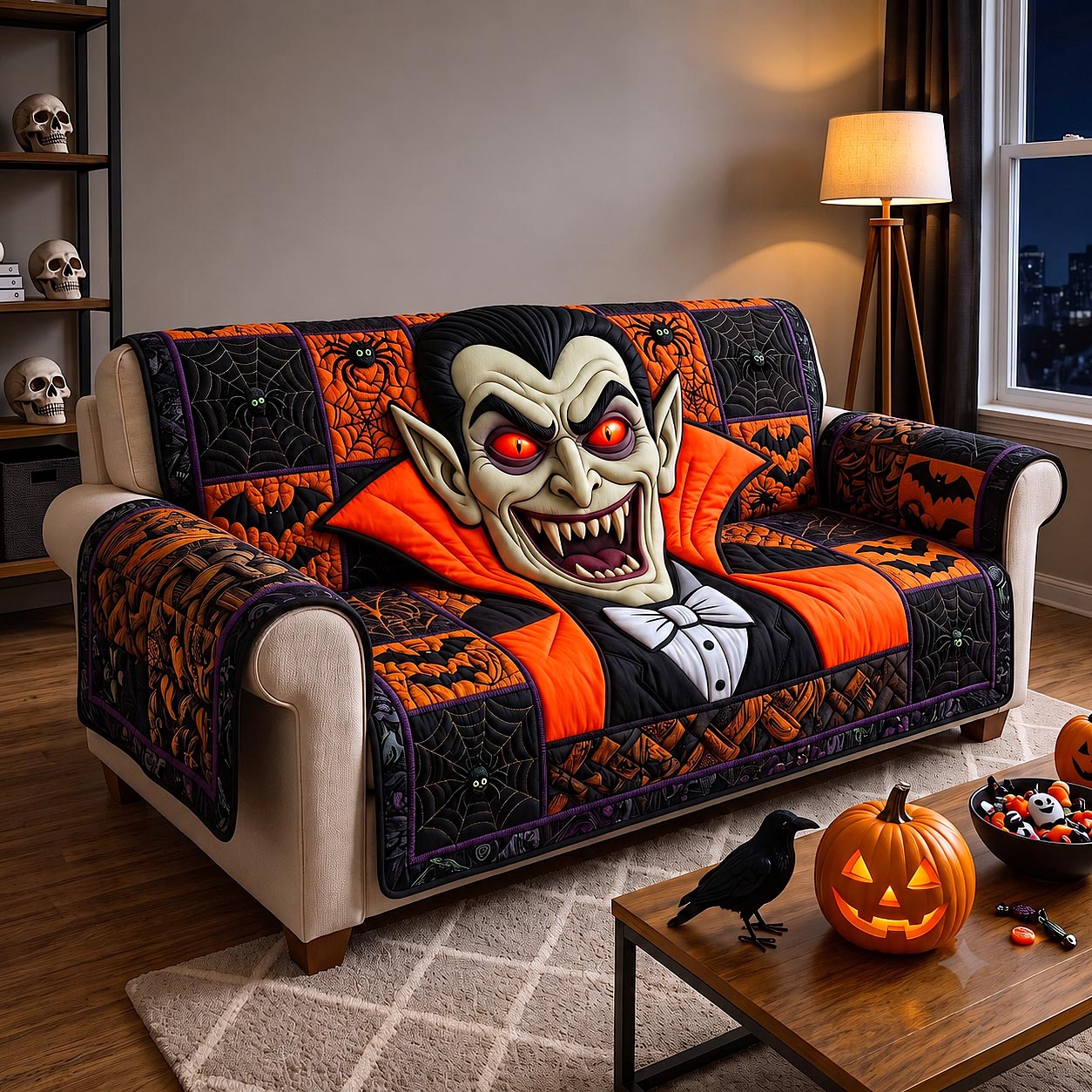 Vampire Manor Quilted Sofa Cover Vampire Night Couch Cover Gift For New Homeowners
