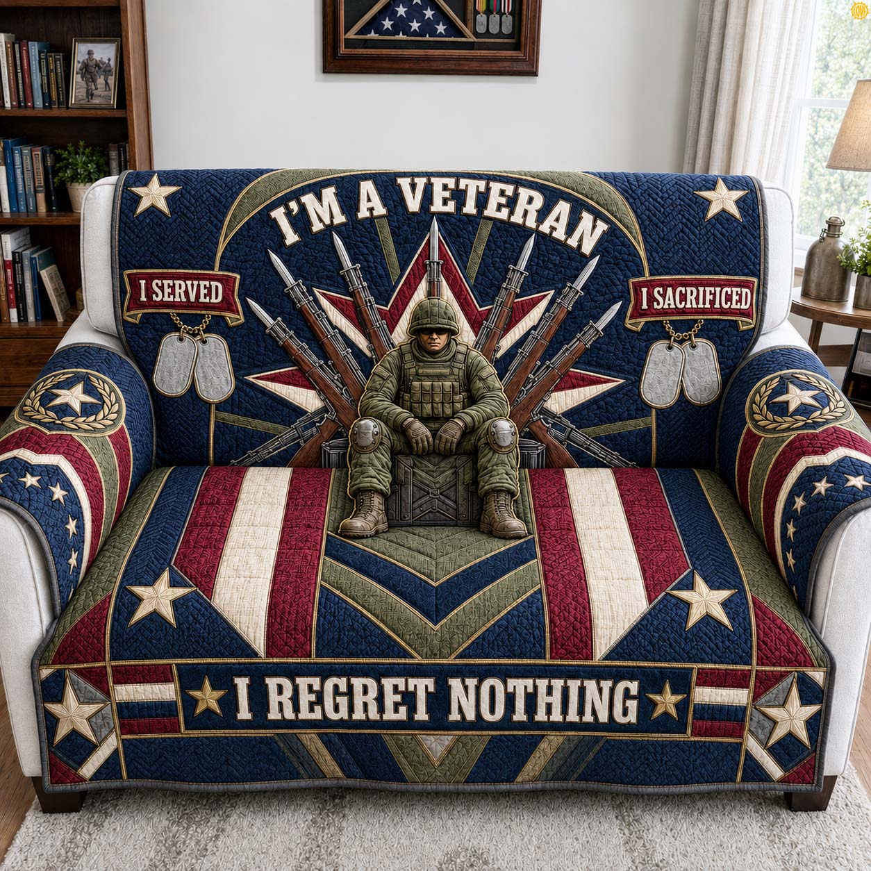 Veteran Iron Throne Oath Quilted Sofa Cover Veteran Pride Couch Cover Great Housewarming Gift