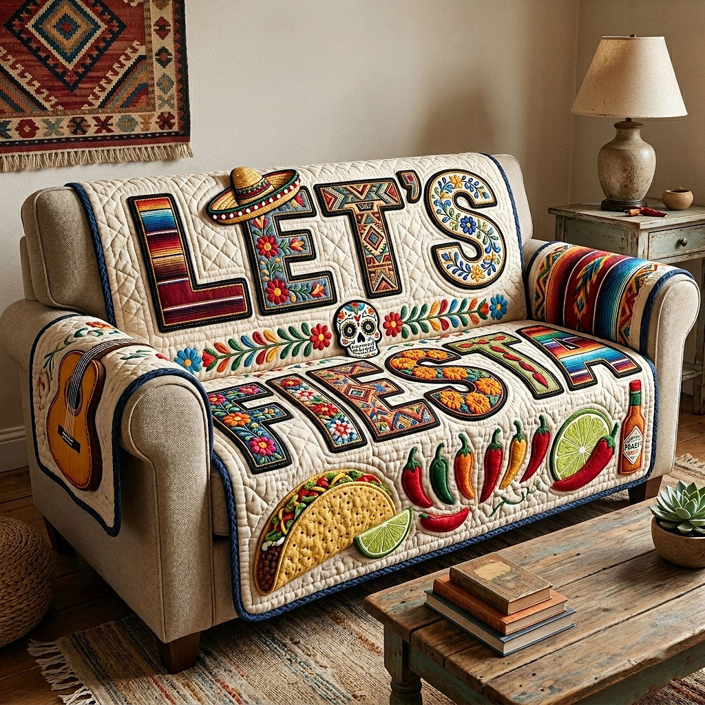 Viva Fiesta Quilted Sofa Cover Fiesta Vibes Couch Cover Cool Room Decor