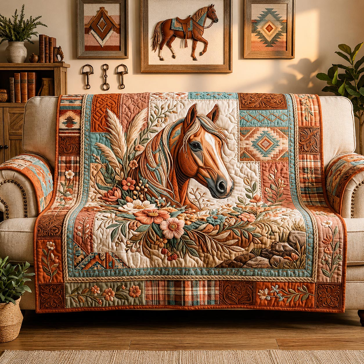 Western Soul Quilted Sofa Cover Ranch Life Couch Cover Top Home Decor Gifts