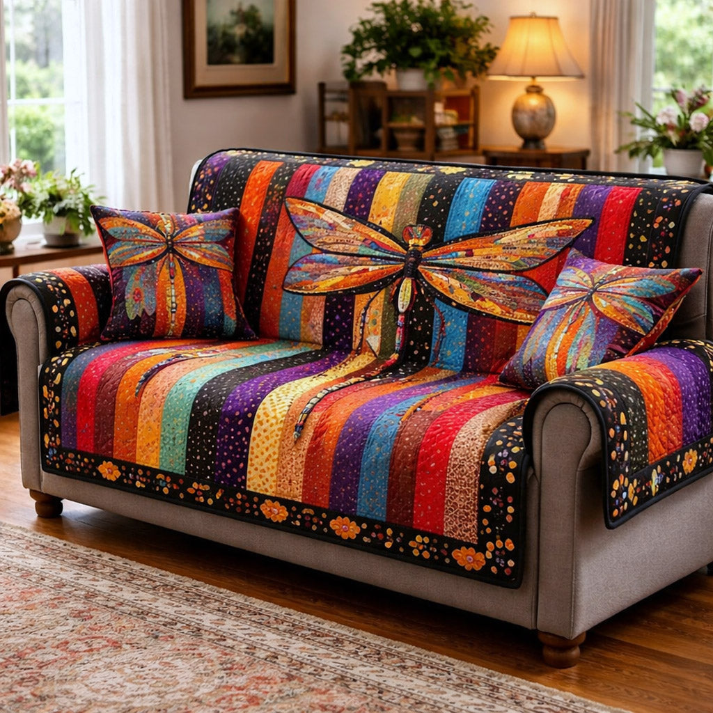 Whisper Wings Quilted Sofa Cover Feathered Wings Couch Cover Cute Gift