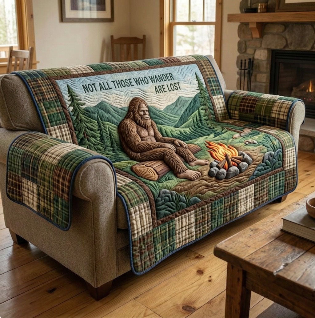 Camping Life Quilted Sofa Cover Outdoor Adventure Quilted Couch Cover Top Home Decor Gifts