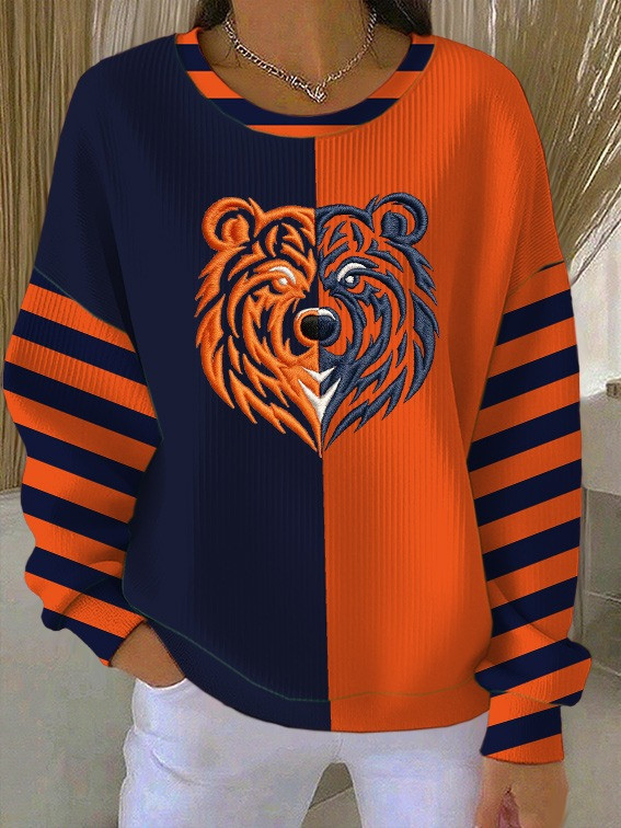 Chicago Bears Football V-Neck Long Sleeve Shirt Chicago Bears Fan Shirt Football Lovers Gift - Image 6