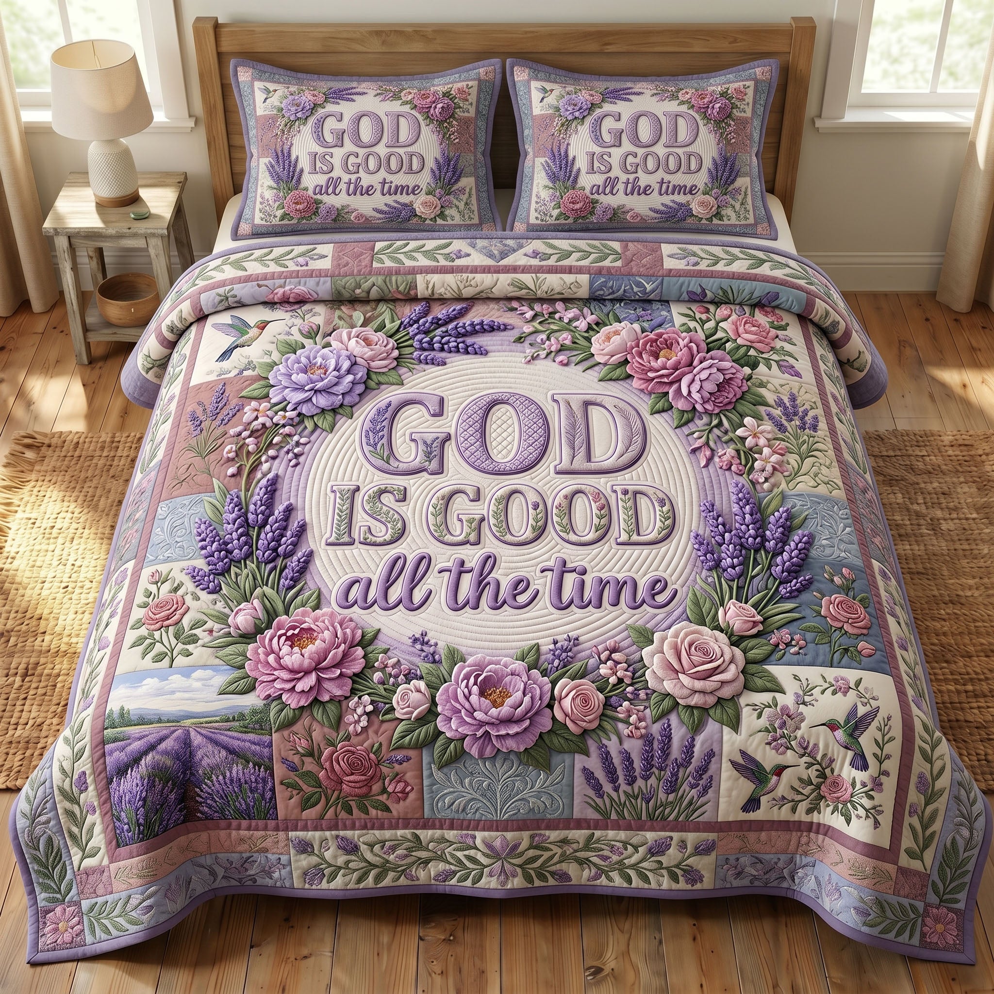 Christian Faith Quilted Bedding Set Christian Faith Coverlet Set Room Gift
