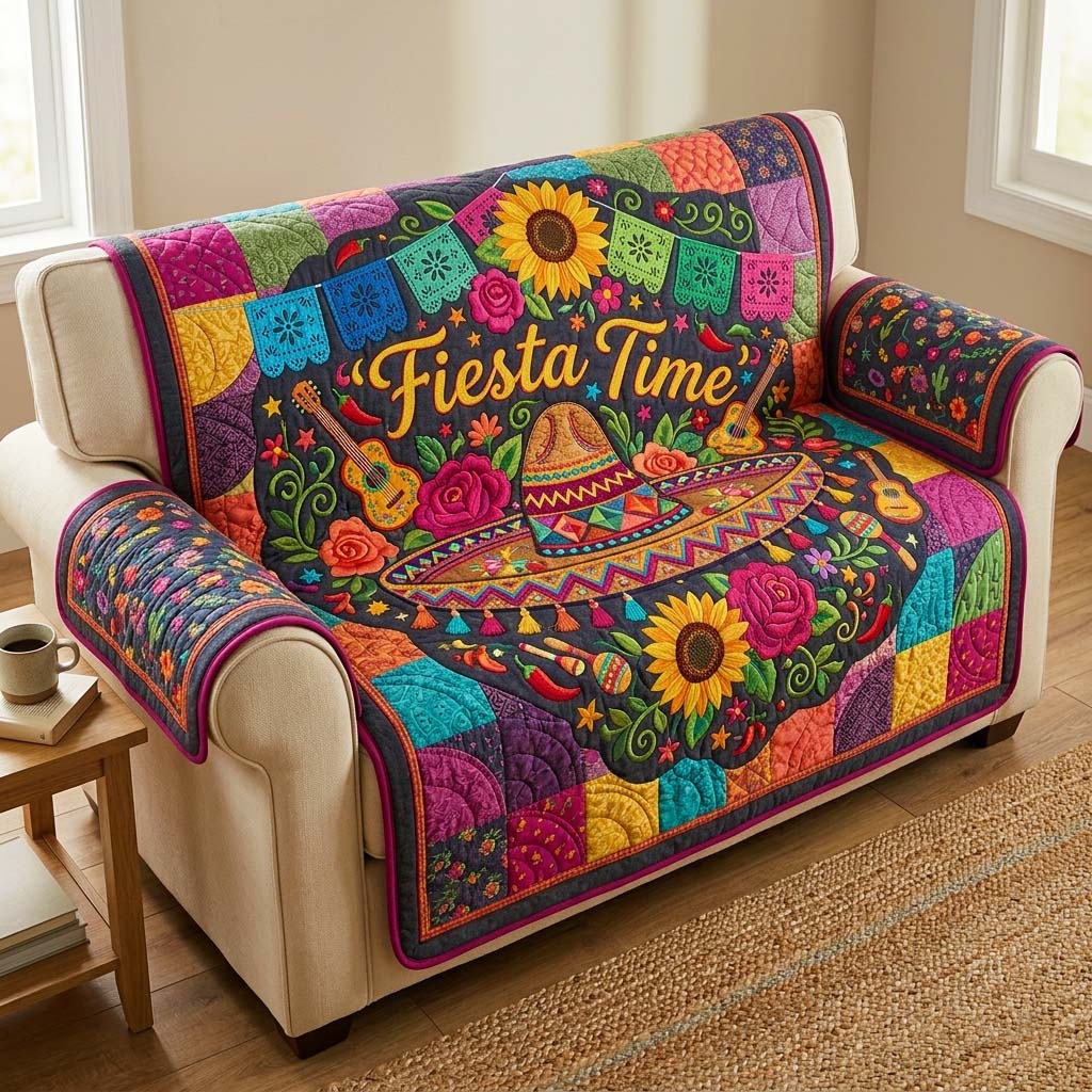 Cinco de Mayo Quilted Sofa Cover Cinco De Quilted Couch Cover Trendy Room Decor Gifts