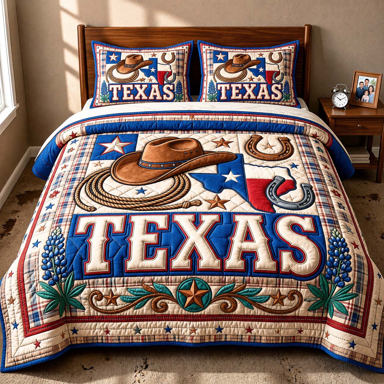 Cowboy Pride Quilted Bedding Set Cow Lover Coverlet Set Gift For Room Decor