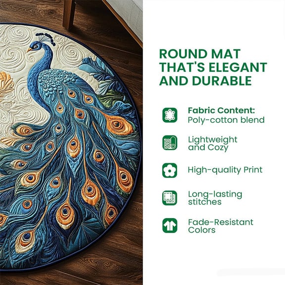 Dandelion Pup Quilted Round Mat Halloween Gothic Round Rug Aesthetic Entryway Decor Gifts - Image 4
