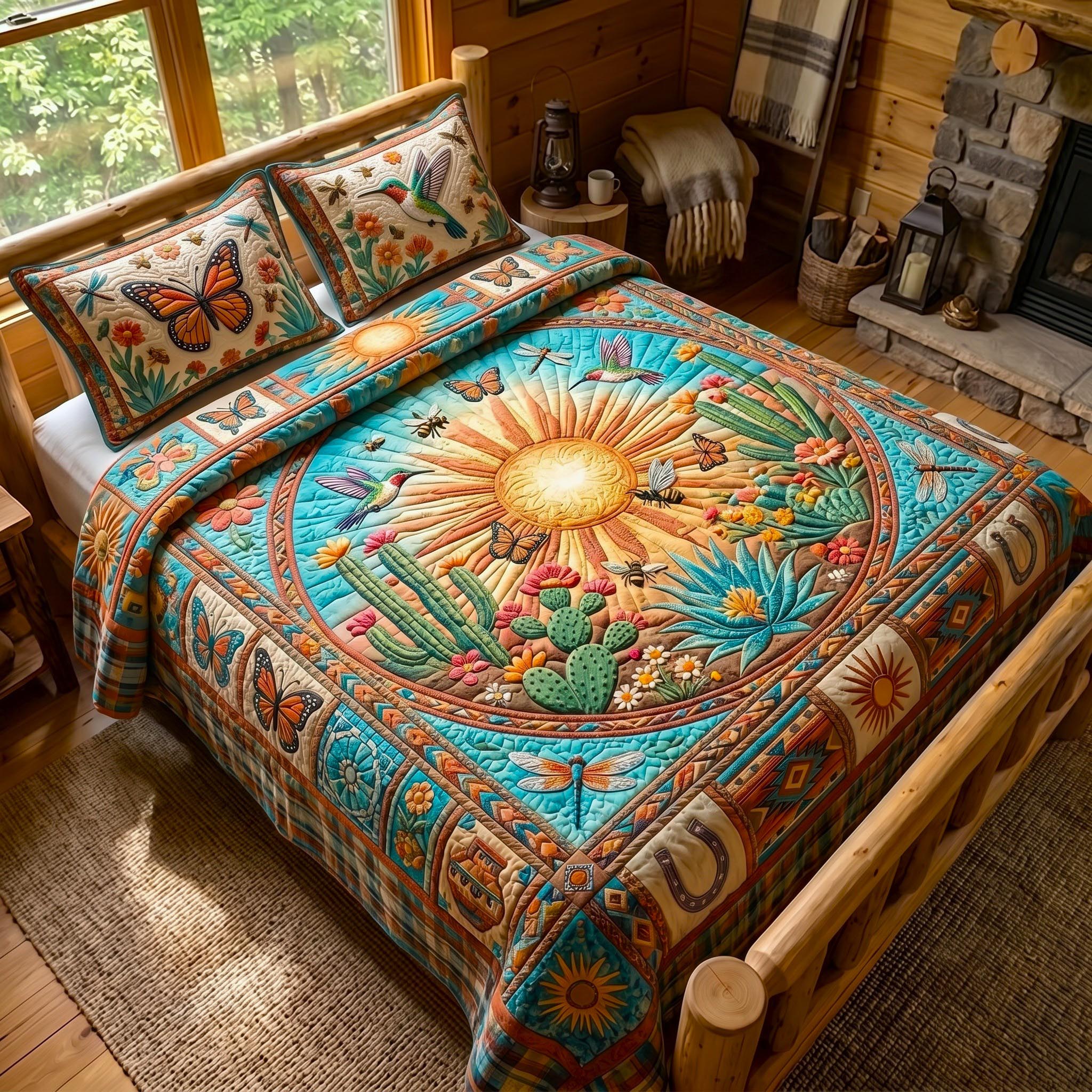 Desert Glow Quilted Bedding Set Desert Serenity Coverlet Set Best Home Decor Gifts