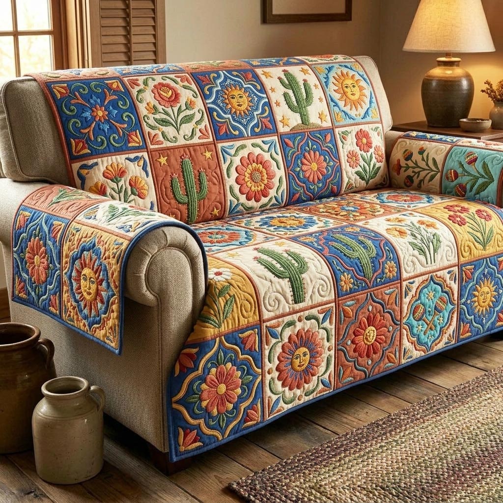 Fiesta Nights Quilted Sofa Cover Fiesta Nights Quilted Couch Cover Best Housewarming Gift Ideas