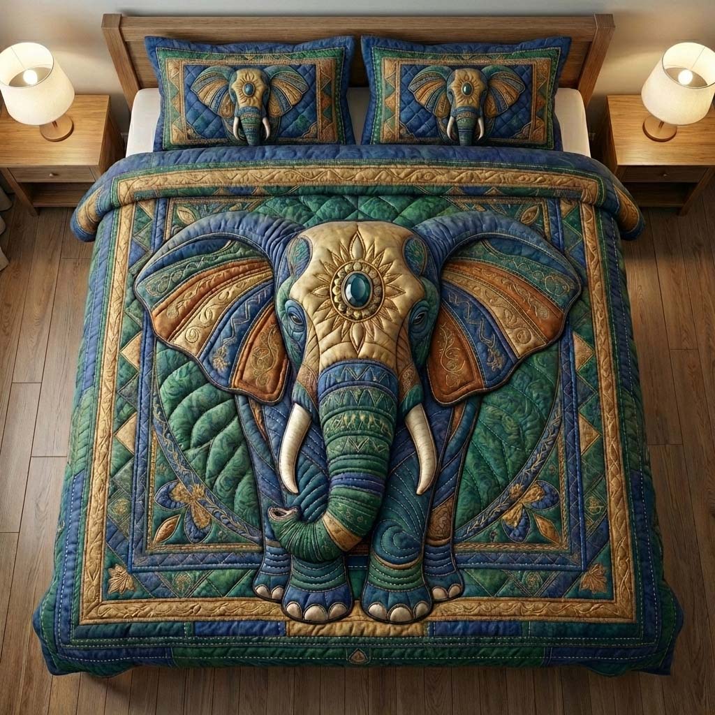 Gentle Jumbo Quilted Bedding Set Rustic Lifestyle Coverlet Set Cozy Home Decor