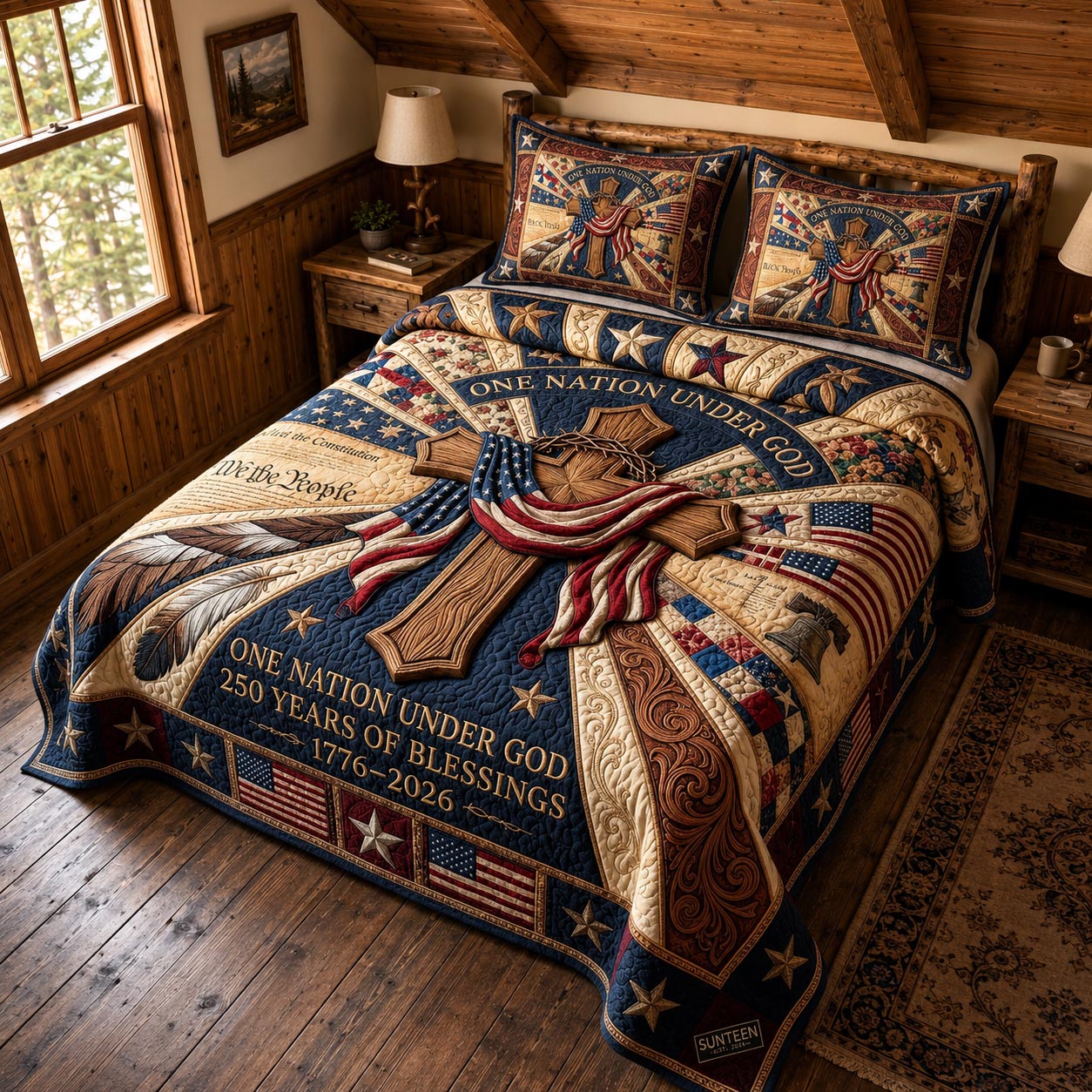 Heritage Glory Quilted Bedding Set Cultural Heritage Coverlet Set Home Gift