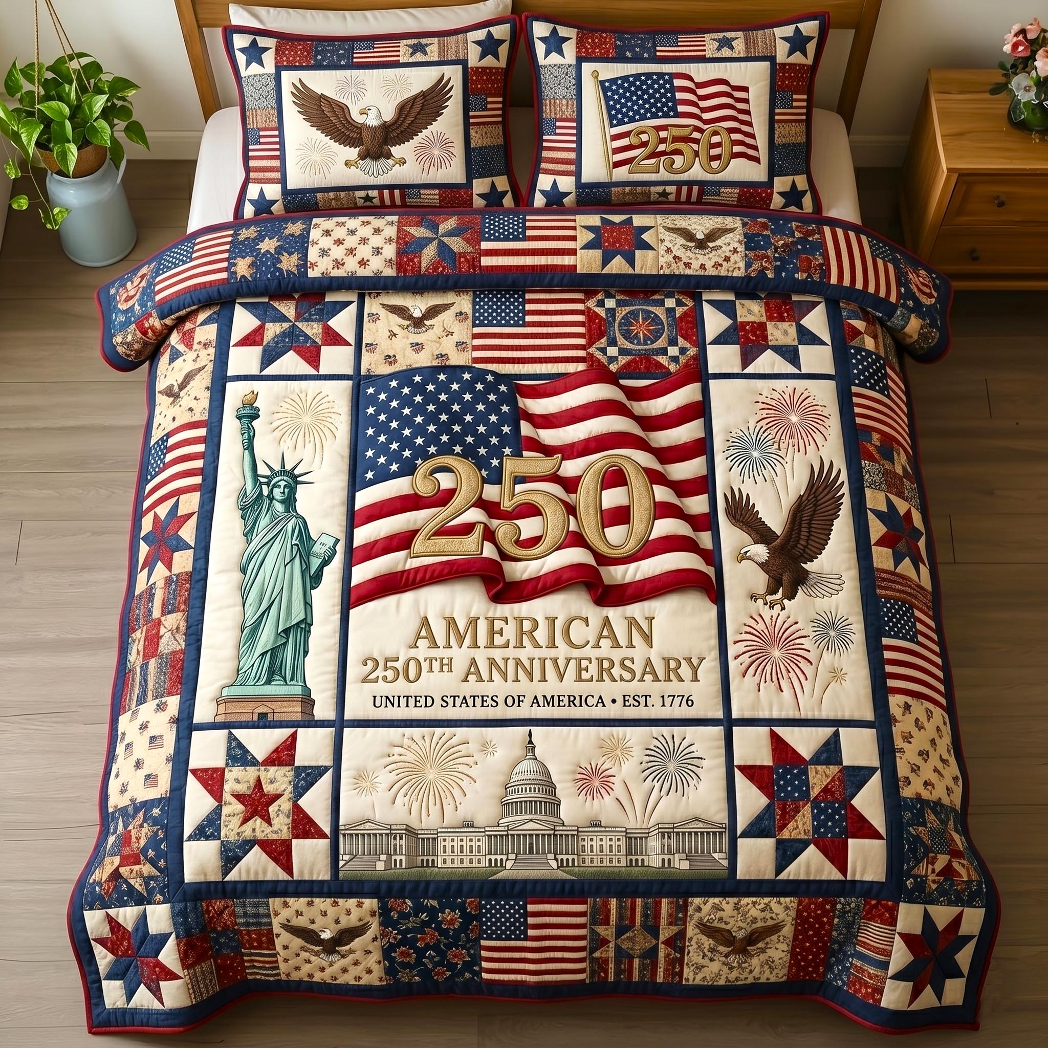 Heritage Patch Quilted Bedding Set Cultural Heritage Coverlet Set Ideas Gift